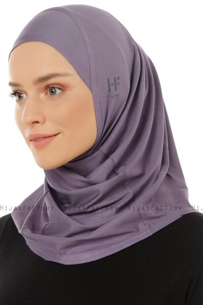 Hanfendy Plain Logo - Hijab One-Piece Violet Foncé
