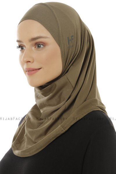 Hanfendy Plain Logo - Hijab One-Piece Kaki