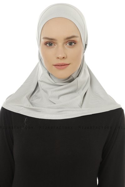 Hanfendy Plain Logo - Hijab One-Piece Gris Clair