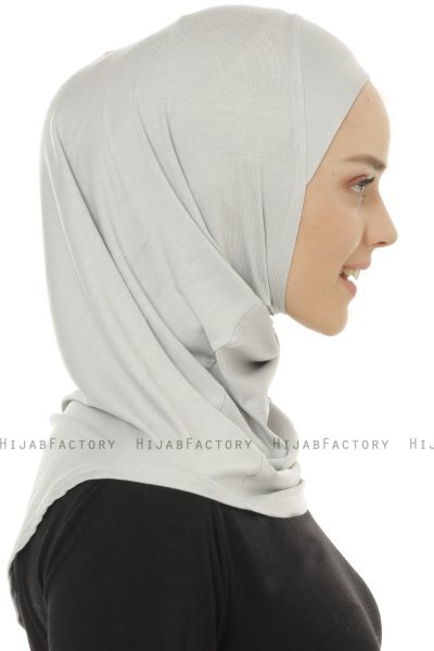 Hanfendy Plain Logo - Hijab One-Piece Gris Clair