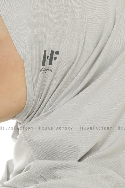 Hanfendy Plain Logo - Hijab One-Piece Gris Clair