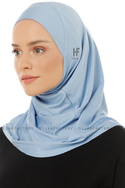 Hanfendy Plain Logo - Hijab One-Piece Bleu Clair