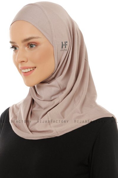 Hanfendy Plain Logo - Hijab One-Piece Gris Pierre