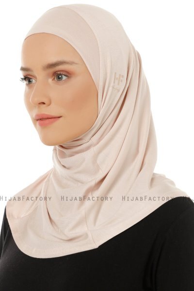 Hanfendy Plain Logo - Hijab One-Piece Poudre
