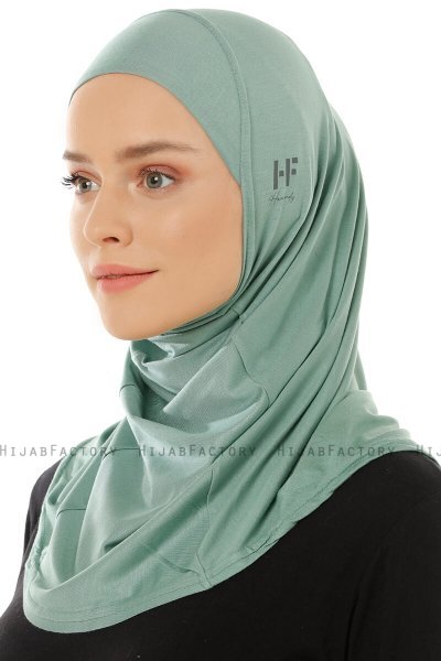 Hanfendy Plain Logo - Hijab One-Piece Vert