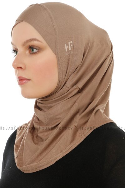 Hanfendy Cross Logo - Hijab One-Piece Taupe Foncé