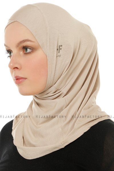 Hanfendy Cross Logo - Hijab One-Piece Taupe Clair