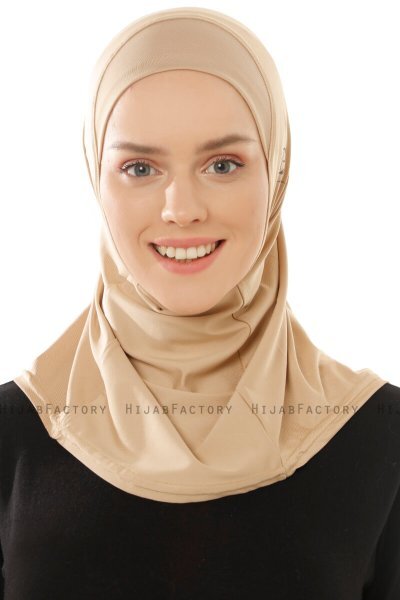 Micro Plain - Hijab One-Piece Beige - Ecardin
