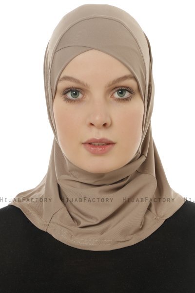 Micro Cross - Hijab One-Piece Taupe Foncé