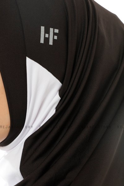 Esin - Hijab One-Piece Noir & Blanc & Gris Clair