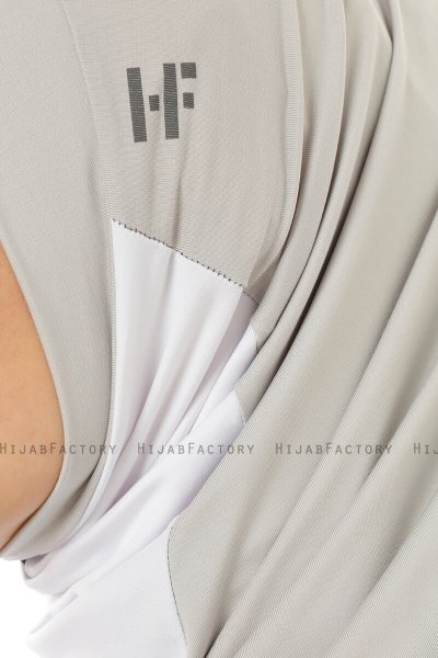 Esin - Hijab One-Piece Gris Clair & Blanc & Anthracite