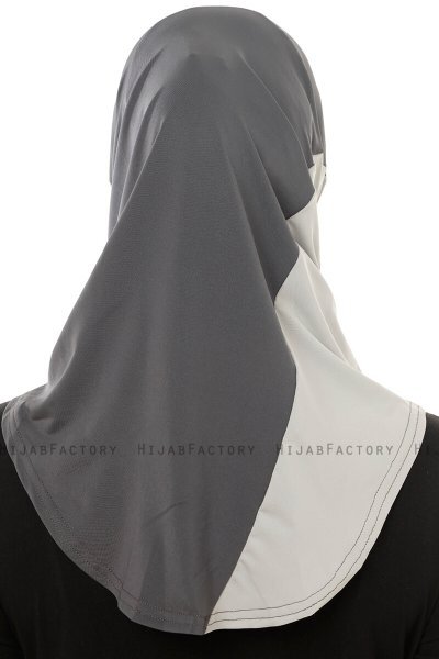 Esin - Hijab One-Piece Anthracite & Bleu Clair & Gris Clair