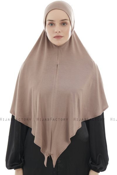 Ajda - Hijab Zip Taupe Foncé