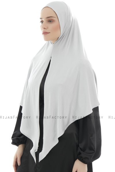 Ajda - Hijab Zip Gris Clair