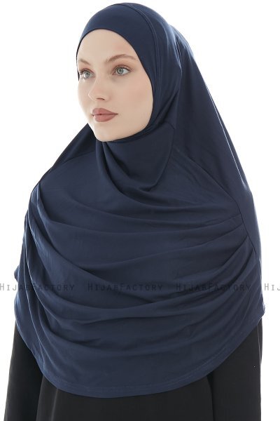 Roxelana - Hijab Al Amira Bleu Marin Longue