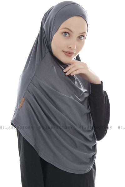Roxelana - Hijab Al Amira Gris Foncé Longue
