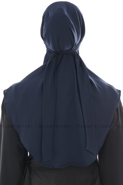 Ebrar - Hijab Al Amira Bleu Marin Crepe Chiffon