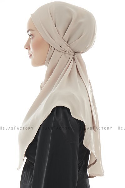 Ebrar - Hijab Al Amira Crepe Chiffon Taupe Clair