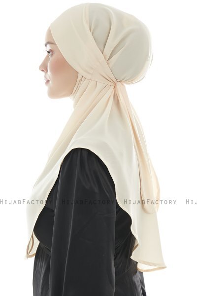 Ebrar - Hijab Al Amira Crepe Chiffon Beige Clair