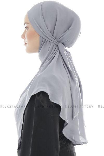 Ebrar - Hijab Al Amira Crepe Chiffon Gris Clair