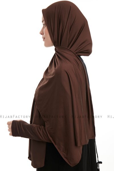 Azize - Pro Scarf Sport Hijab Set Marron