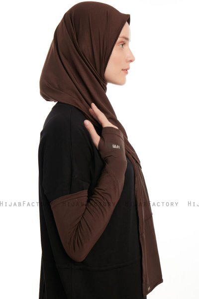 Azize - Pro Scarf Sport Hijab Set Marron