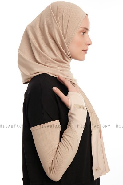 Azize - Pro Scarf Sport Hijab Set Taupe Clair