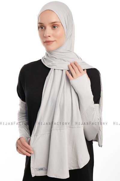 Azize - Pro Scarf Sport Hijab Set Gris Clair