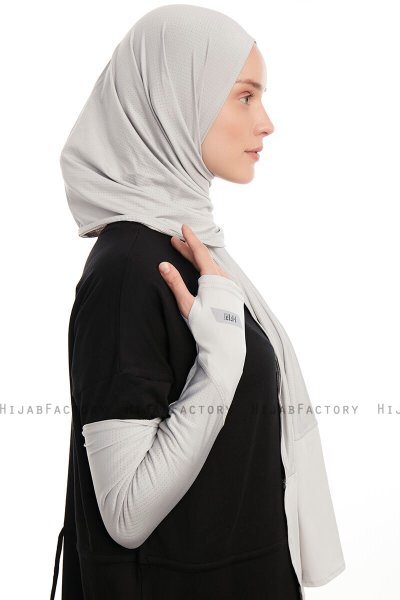 Azize - Pro Scarf Sport Hijab Set Gris Clair