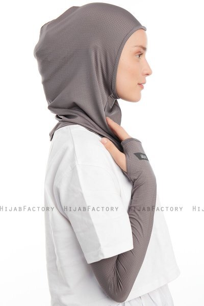 Bayda - Pro Sport Hijab Set Gris Foncé