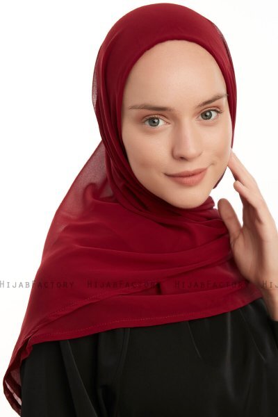 Eylem - Hijab Chiffon One Piece Bordeaux