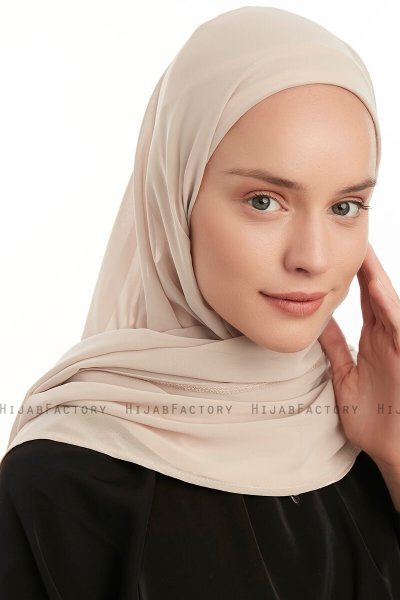 Eylem - Hijab Chiffon One Piece Beige