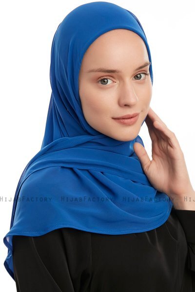 Eylem - Hijab Chiffon One Piece Bleu