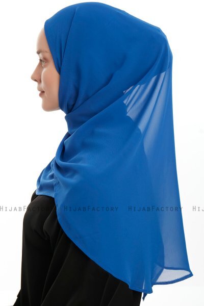 Eylem - Hijab Chiffon One Piece Bleu