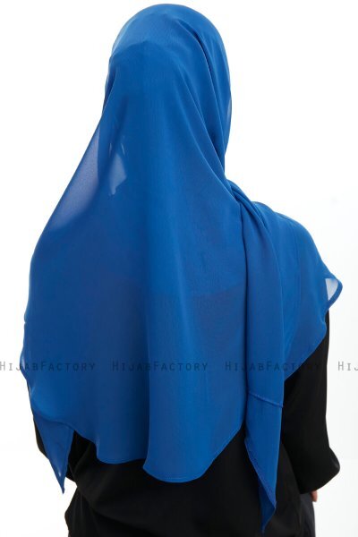 Eylem - Hijab Chiffon One Piece Bleu
