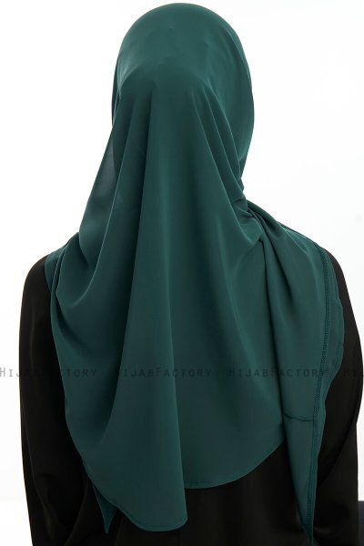 Eylem - Hijab Chiffon One Piece Vert Foncé