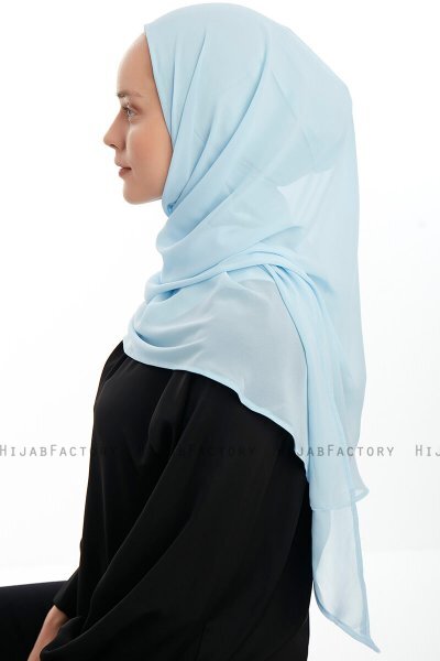 Eylem - Hijab Chiffon One Piece Bleu Clair