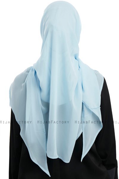 Eylem - Hijab Chiffon One Piece Bleu Clair