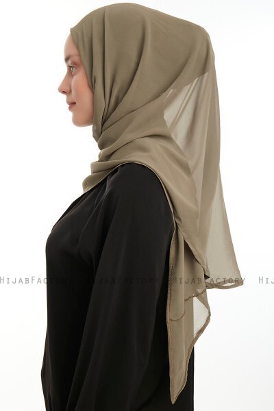 Eylem - Hijab Chiffon One Piece Olive Verte