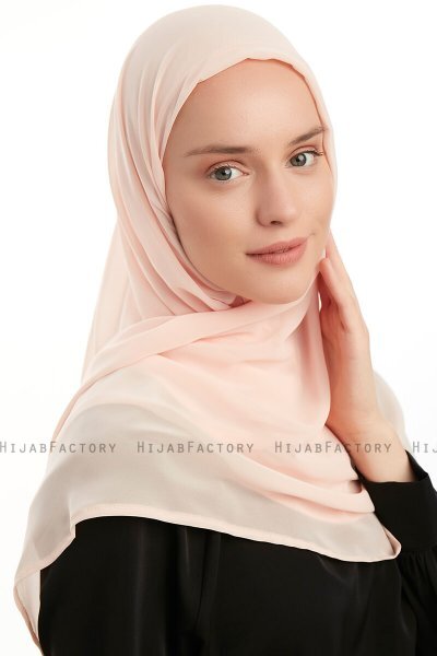 Eylem - Hijab Chiffon One Piece Abricot