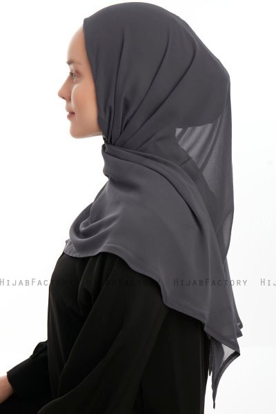 Eylem - Hijab Chiffon One Piece Anthracite
