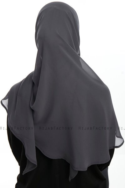 Eylem - Hijab Chiffon One Piece Anthracite