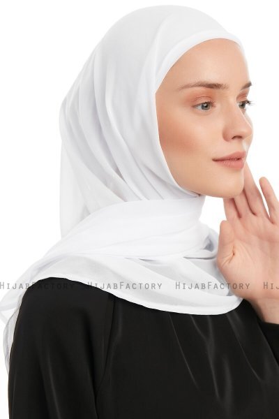 Sahar - Hijab Chiffon One Piece Blanc