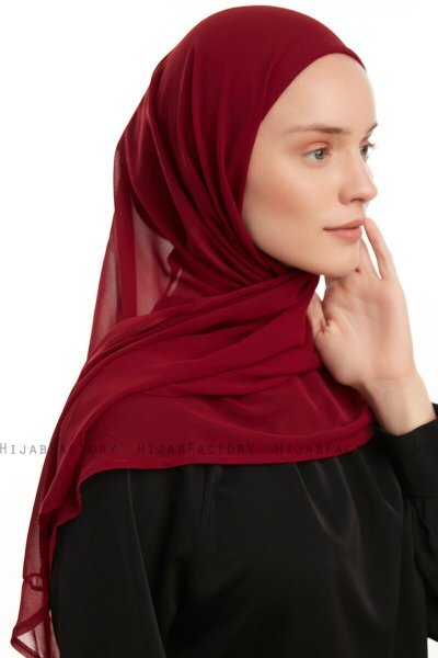 Sahar - Hijab Chiffon One Piece Bordeaux