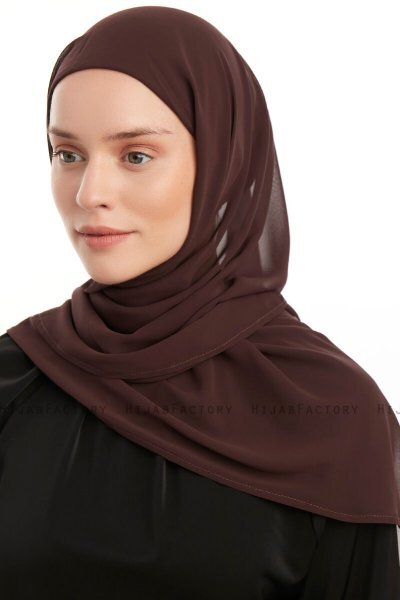 Sahar - Hijab Chiffon One Piece Marron