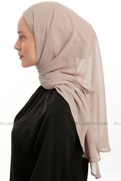 Sahar - Hijab Chiffon One Piece Taupe Clair