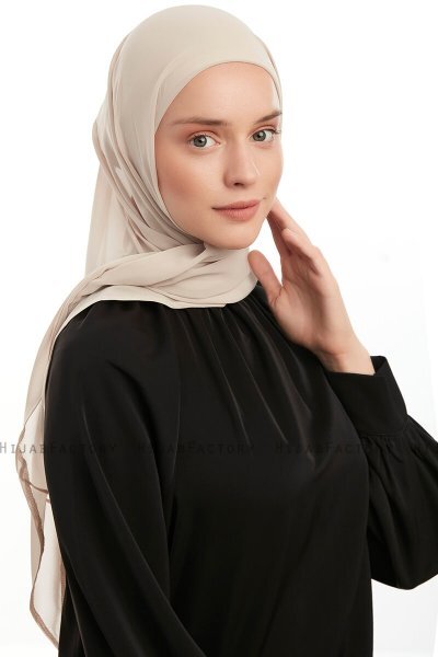 Sahar - Hijab Chiffon One Piece Beige Clair