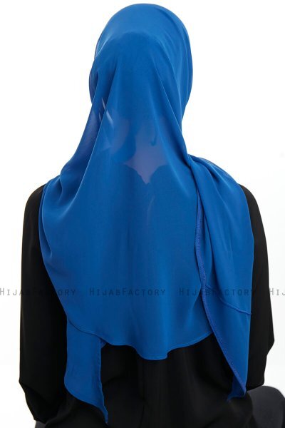 Sahar - Hijab Chiffon One Piece Bleu