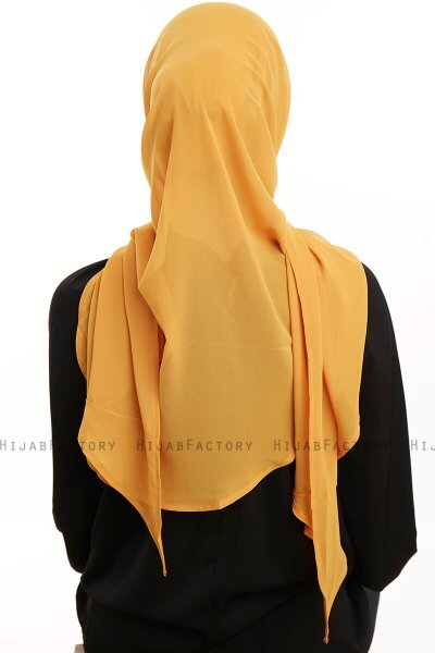Sahar - Hijab Chiffon One Piece Moutarde