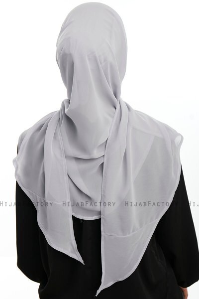 Sahar - Hijab Chiffon One Piece Gris Clair